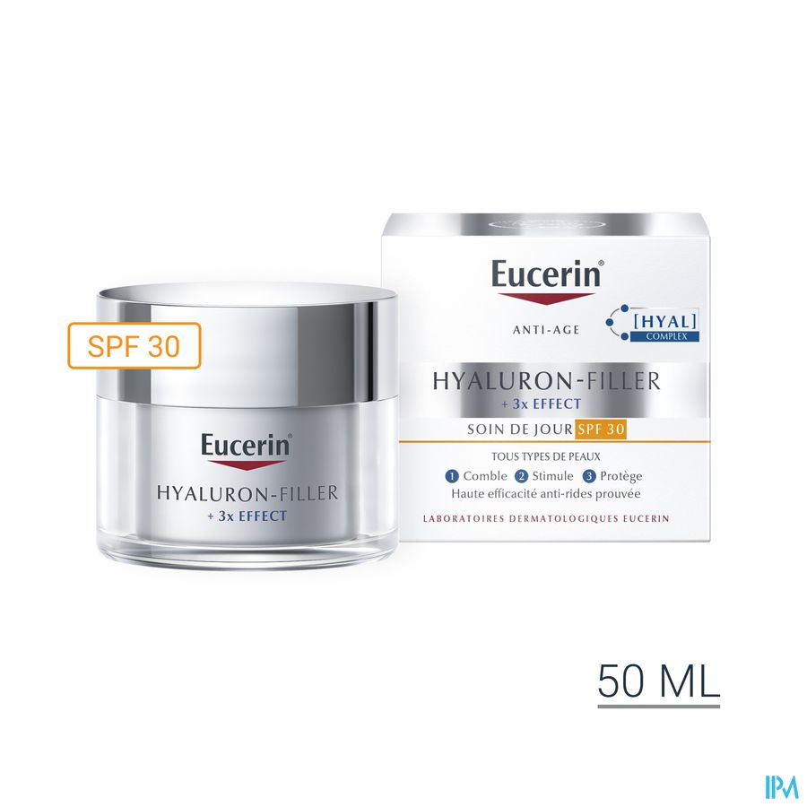 Hyaluron-Filler + 3x Effect Soin de Jour SPF 30 Tous Types de Peaux Anti-Rides & Anti-Âge Pot 50ml