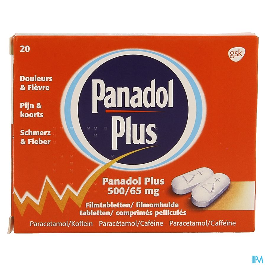 Panadol Plus 500mg/65mg Comp Pell 20 New