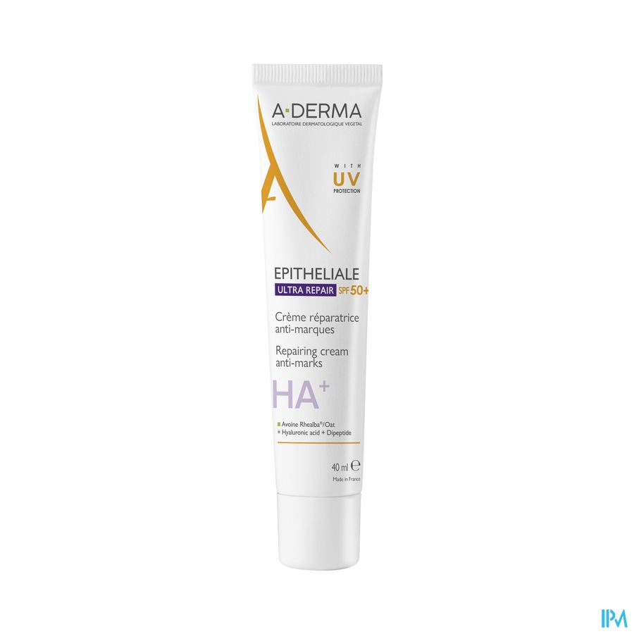 A-DERMA - EPITHELIALE A.H ULTRA SPF50+ CREME REPARATRICE ET PROTECTRICE ANTI-MARQUES - Peaux fragilisées, anti-marques cicatricielles et pigmentaires, post-acte dermatologique ou esthétique superficiel 100ml