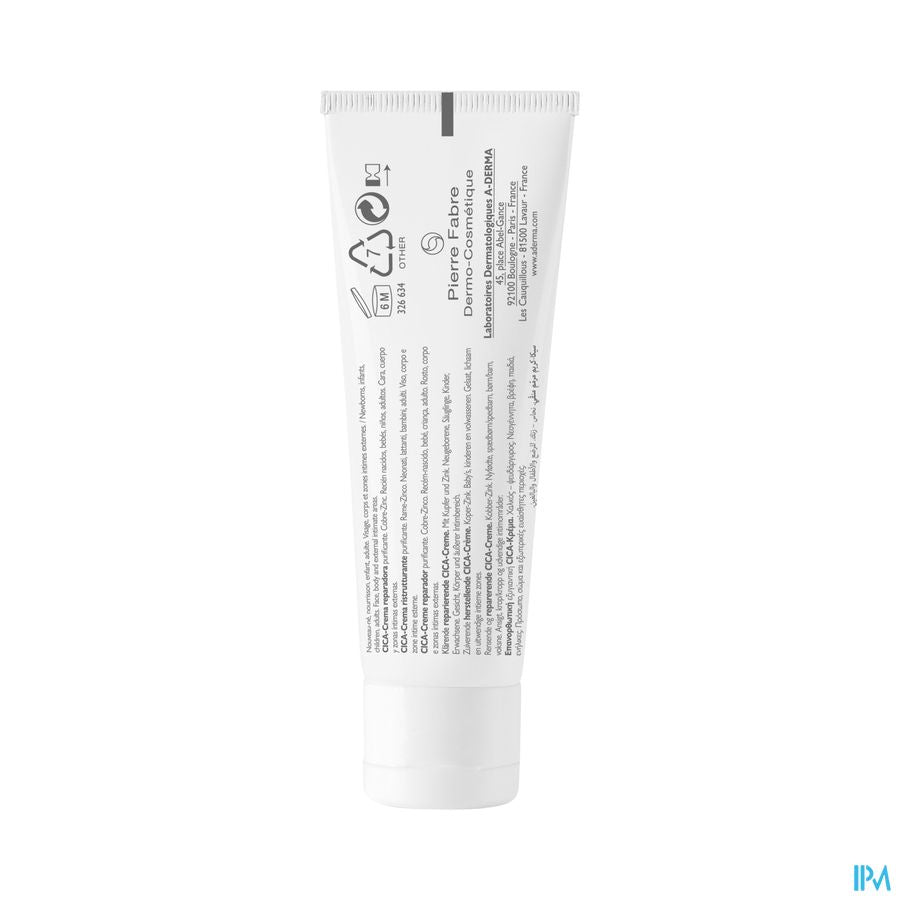 A-Derma Dermalibour+ Cica Crème Réparatrice assainissante Peau irritée cicatrices 100ml
