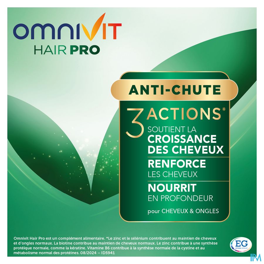Omnivit Hair Pro 180cp PROMO 1 mois gratuit  - Vitamine Anti-chute Cheveux