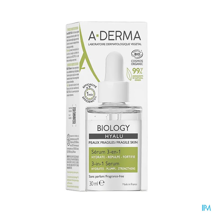 A-DERMA BIOLOGY HYALU Sérum 3-en-1  à l'Acide Hyaluronique