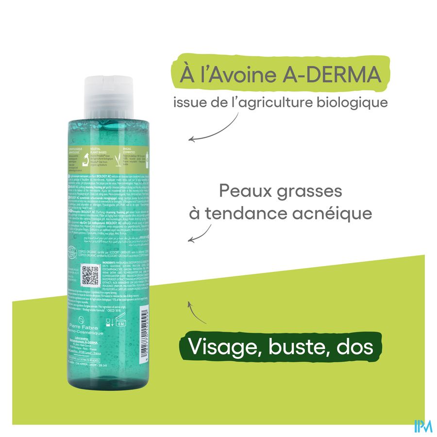 A-DERMA BIOLOGY AC GEL MOUSSANT - Peaux grasses à tendance acnéique