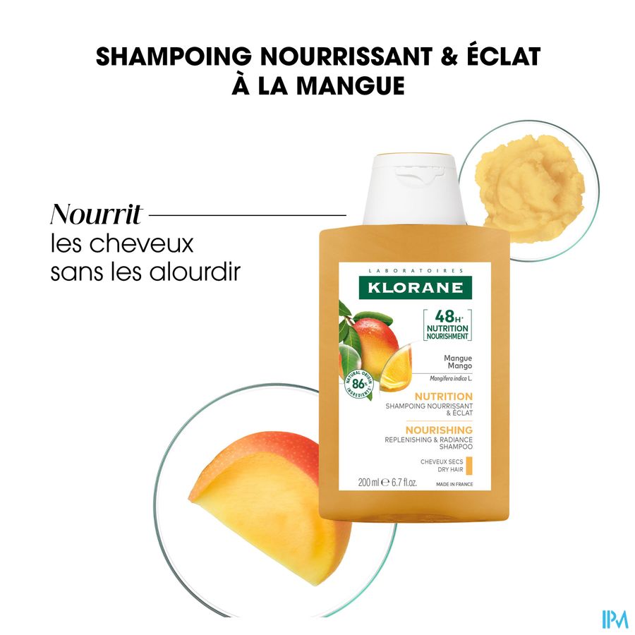 Klorane - Shampoing Nutrition à la Mangue - Cheveux secs