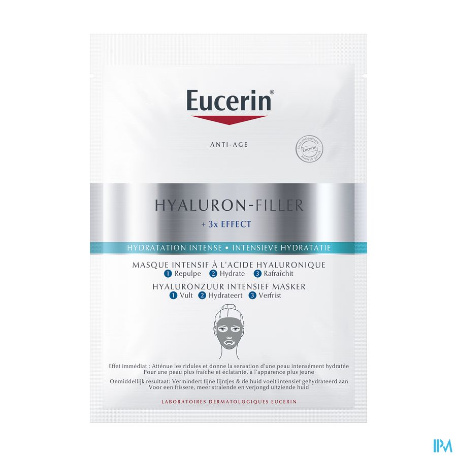 Hyaluron-Filler + 3x Effect Masque Intensif à l'Acide Hyaluronique Hydratation Intense Anti-Rides & Anti-Âge 1pc