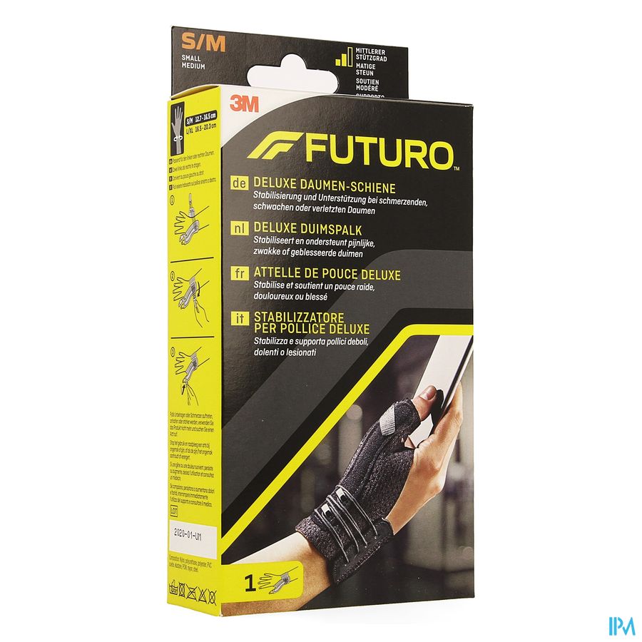 Futuro Attelle Pouce Deluxe Noir S- M 12,7-16,5cm