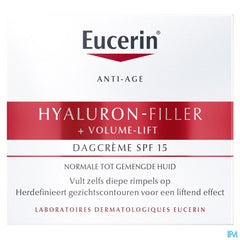 Hyaluron-Filler + Volume-Lift Soin de Jour SPF 15 Peau Normale à Mixte Anti-Rides & Anti-Âge Pot 50ml