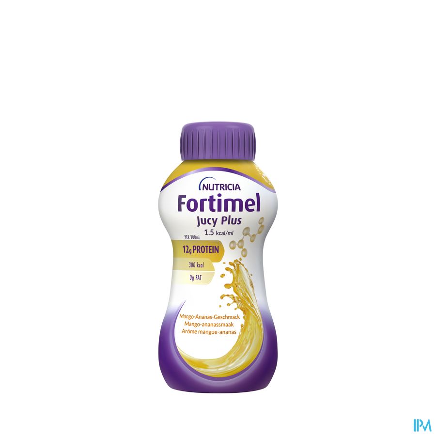 Fortimel Jucy Plus Arôme Mangue Ananas Complément Nutritionnel Dénutrition Bouteilles 4x200ml