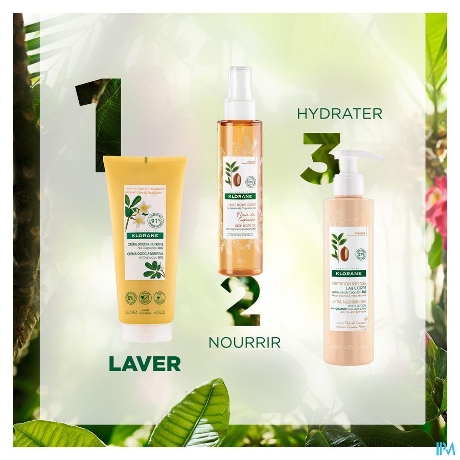 Klorane - Crème douche au Cupuaçu BIO - Fleur de Frangipanier - Peau sèche