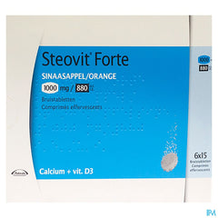 Steovit Forte Orange 1000mg/880 U.I. Calcium & Vit D 90 comprimés effervescents