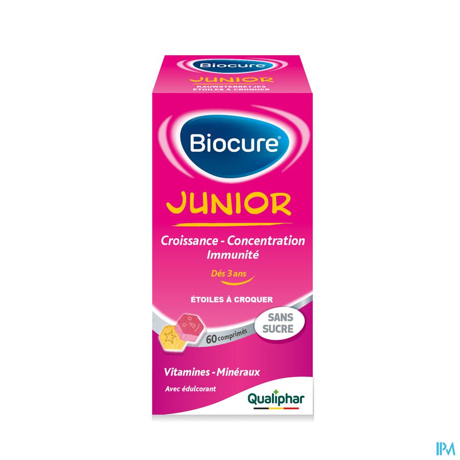 Biocure Junior Etoiles à Croquer croissance, multivitamine - 60 pièces