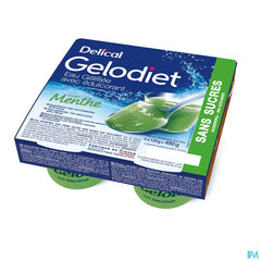 Gelodiet Eau Gel. Edulcorant Menthe Pot 4x120g