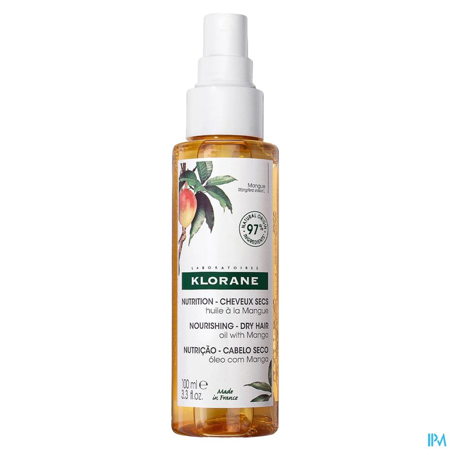 Klorane - Huile à la Mangue – Nutrition - Cheveux secs