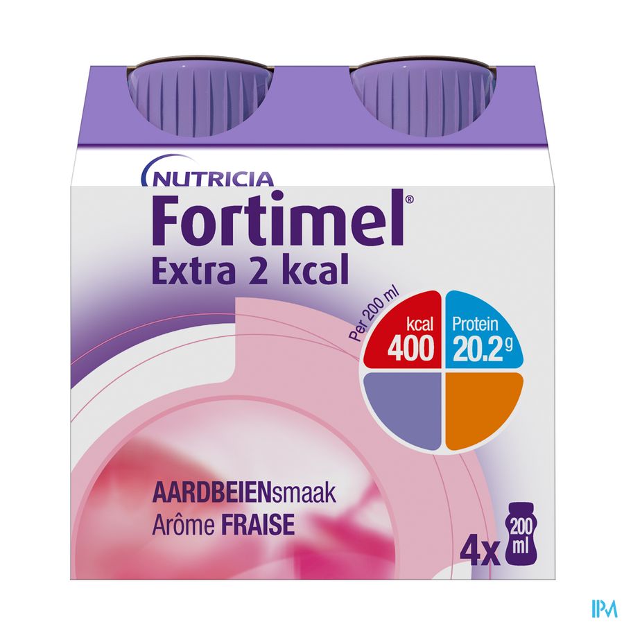 Fortimel Extra 2kcal Goût Fraise Bouteilles 4x200ml