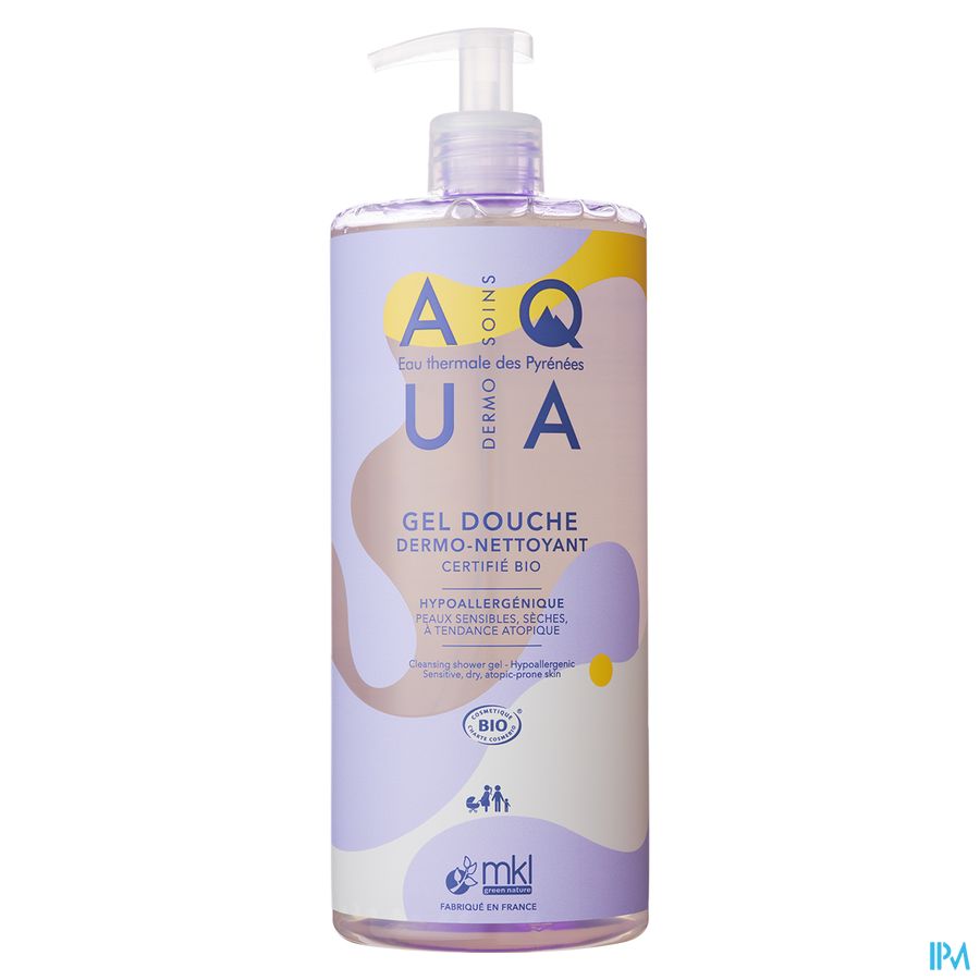 Aqua Gel Douche Dermo Nettoyant Bio Fl Pompe 1l