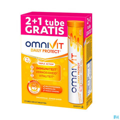 Omnivit Daily Protect 3x20cp PROMO 1 tube gratuit - Vitamine Immunité Energie - Sans sucre