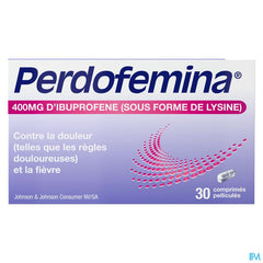 Perdofemina® comprimés, soulage les douleurs menstruelles, analgésique avec 400 mg d’ibuprofène, 30 comprimés