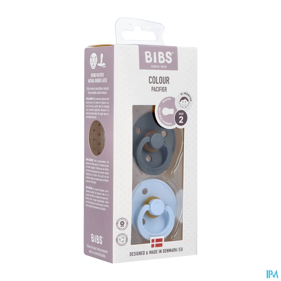 Bibs 2 Sucette Duo Iron Baby Blue