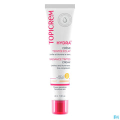 Topicrem Hydra+ Cr Teintee Eclat Claire 40ml Nf