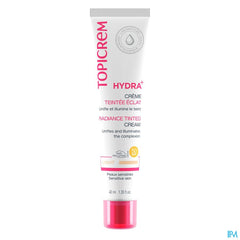 Topicrem Hydra+ Cr Teintee Eclat Claire 40ml Nf