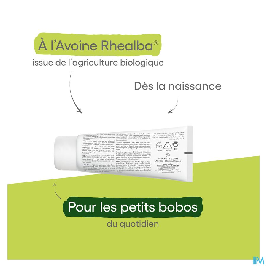 A-Derma Dermalibour+ Cica Crème Réparatrice assainissante Peau irritée cicatrices 100ml