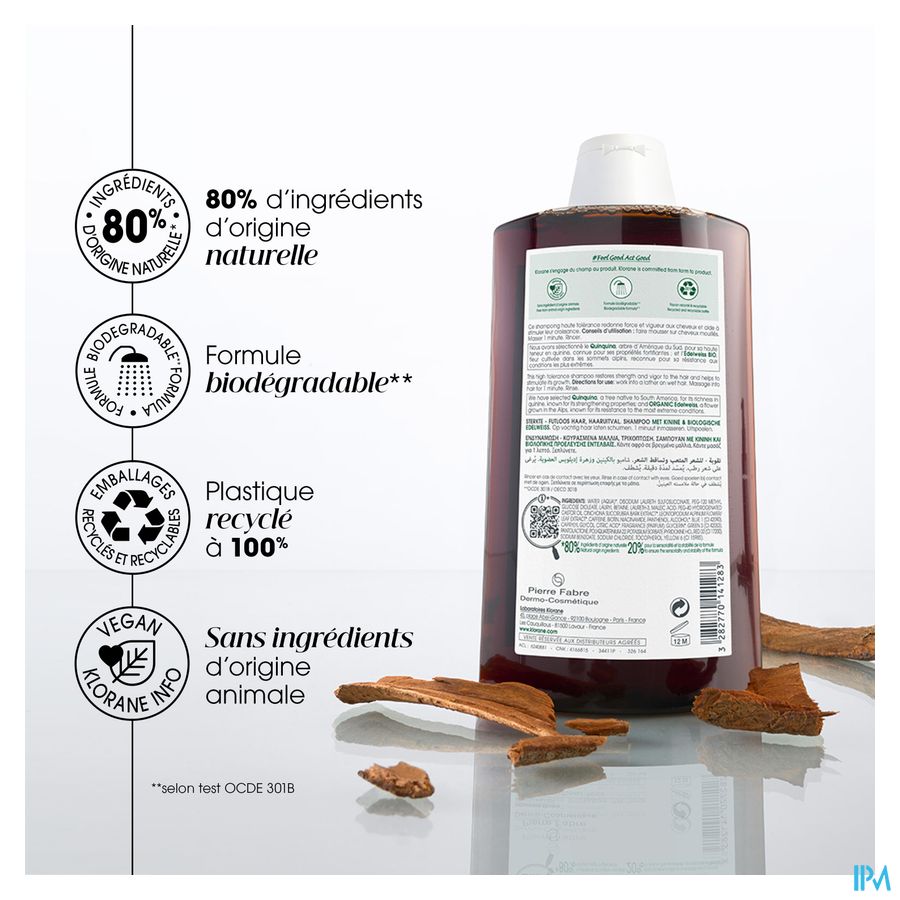 Klorane Quinine Shampooing antichute fortifiant et revitalisant