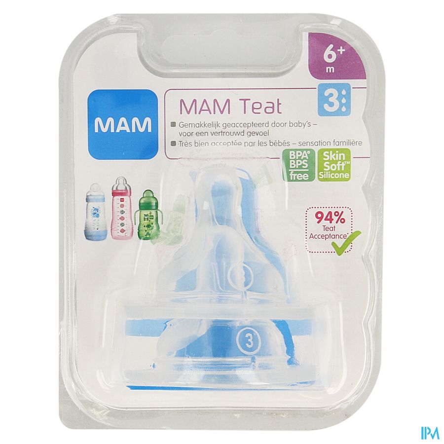 Mam Care Milk 3 Tetine Sil S/bisphenol A