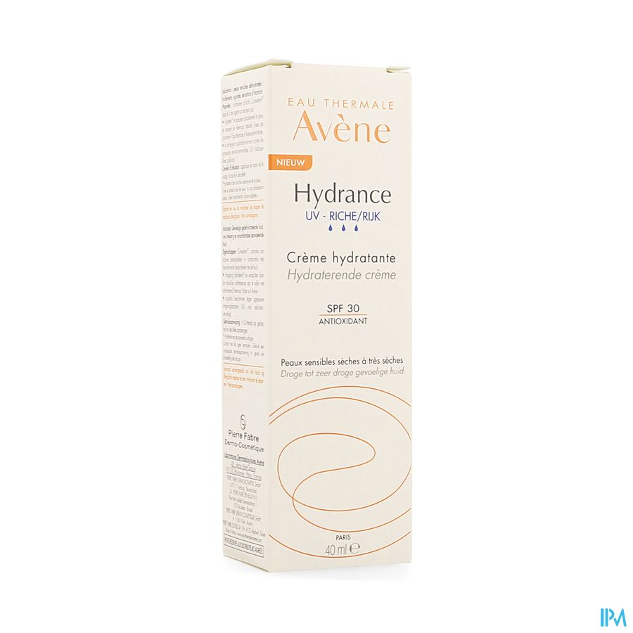 Eau Thermale Avène HYDRANCE UV RICHE Crème hydratante - Peaux sensibles sèches à très sèches