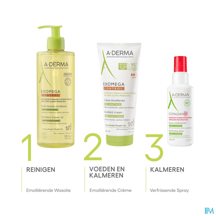 A-DERMA EXOMEGA CONTROL Huile lavante émolliente anti-démangeaisons - Peaux fragiles sèches à tendance atopique