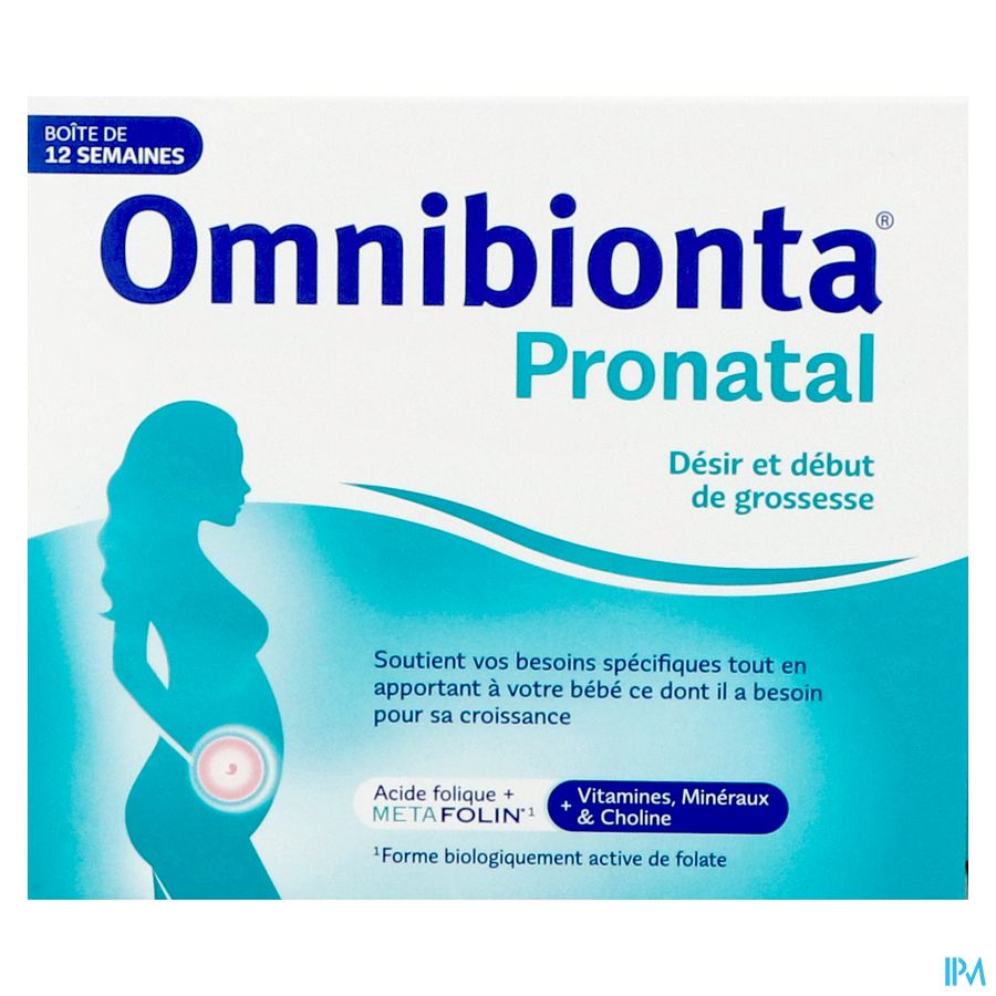 Omnibionta Pronatal: Désir et début de grossesse - Boîte 12 semaines (84 comprimés)