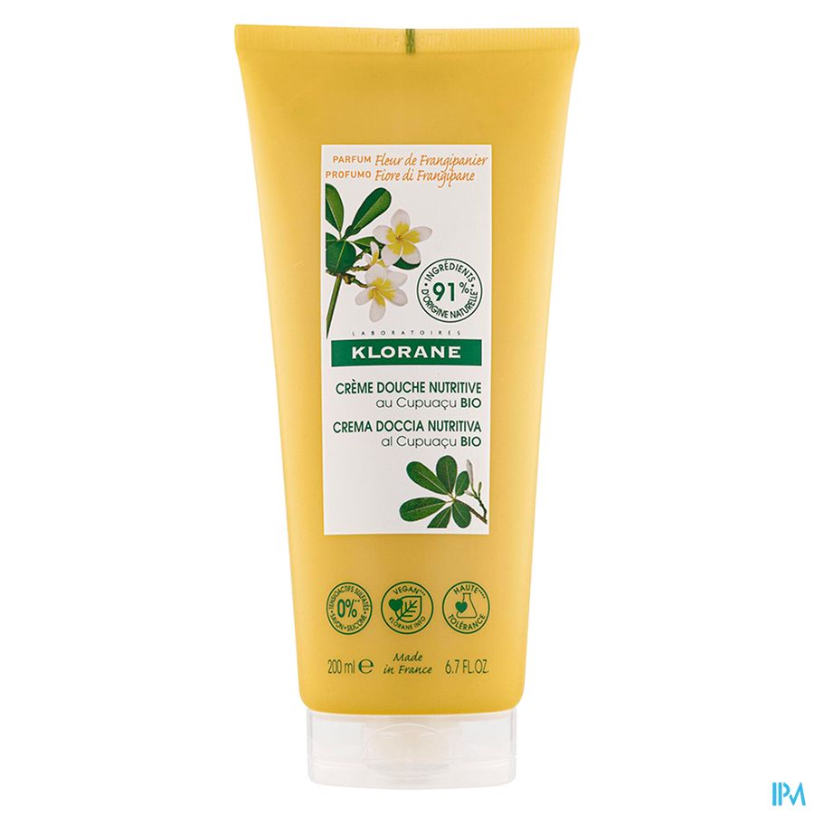 Klorane - Crème douche au Cupuaçu BIO - Fleur de Frangipanier - Peau sèche
