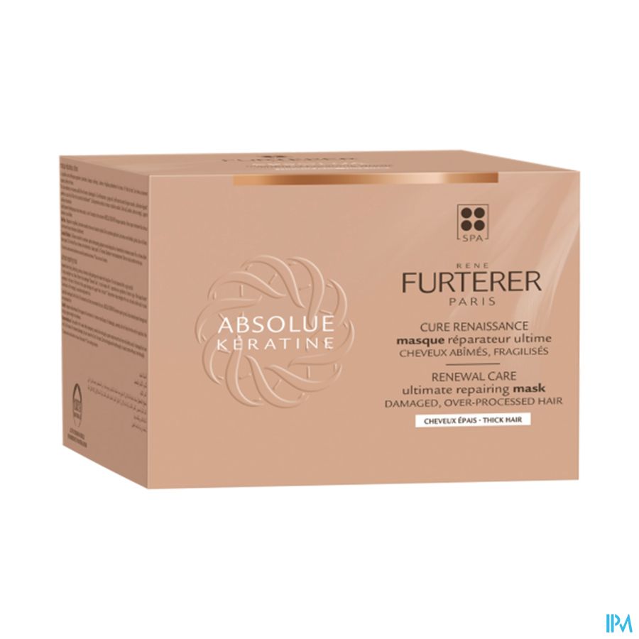René Furterer Masque réparateur ultime - Cheveux épais - Masque à la Kératine pour cheveux abimés - ABSOLUE KERATINE