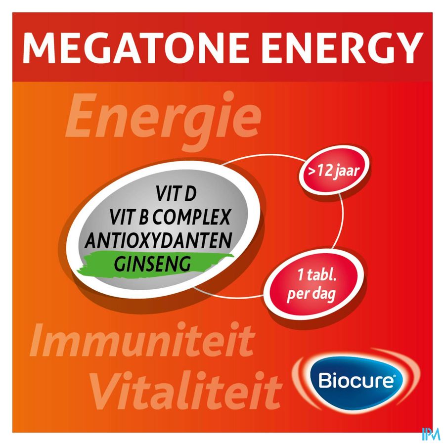 Biocure LA megatone Energy 30 comprimés - vitamine - énergie, immunité, vitalité