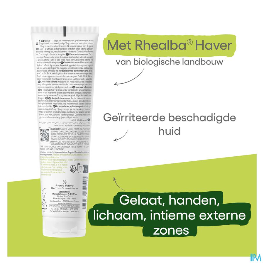 A-DERMA DERMALIBOUR+ BARRIER Crème isolante - Protège la peau des agressions et irritations