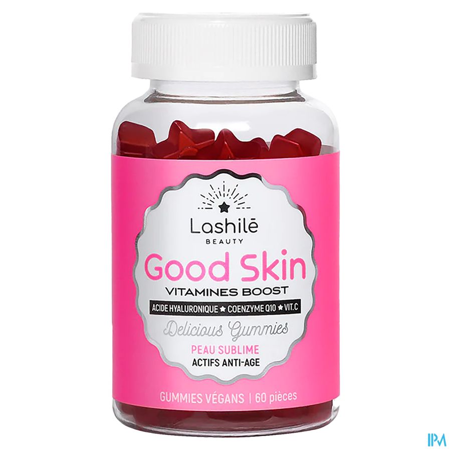 Lashilé GOOD SKIN 60 gummies anti-âge pour une peau plus jeune, lisse & éclatante