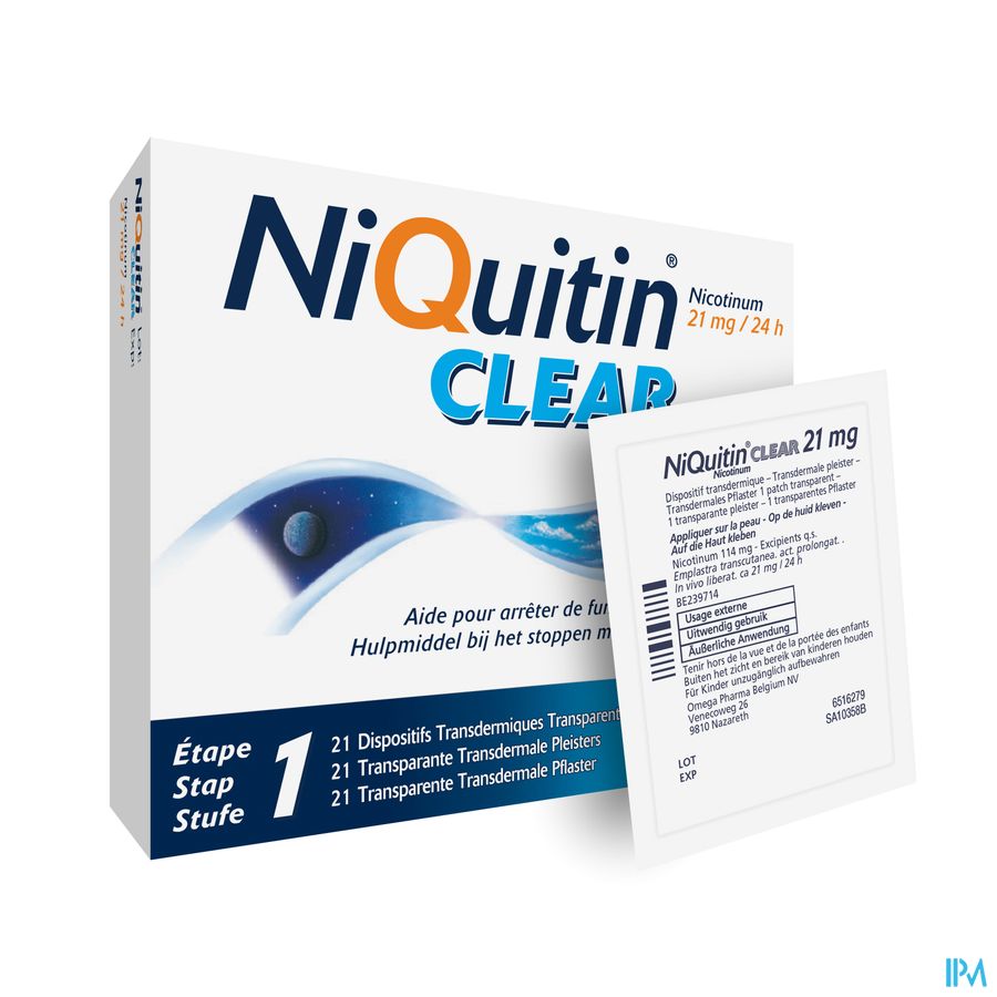 Niquitin® Clear Patch 21 Mg 21 P. – Arrêter De Fumer – 24H Sans Besoin