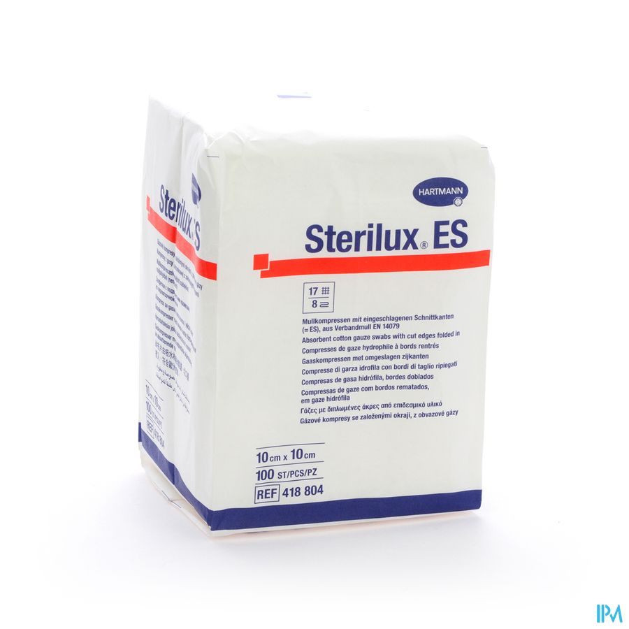 Sterilux Es 10x10cm 8pl.nst. 100 P/s