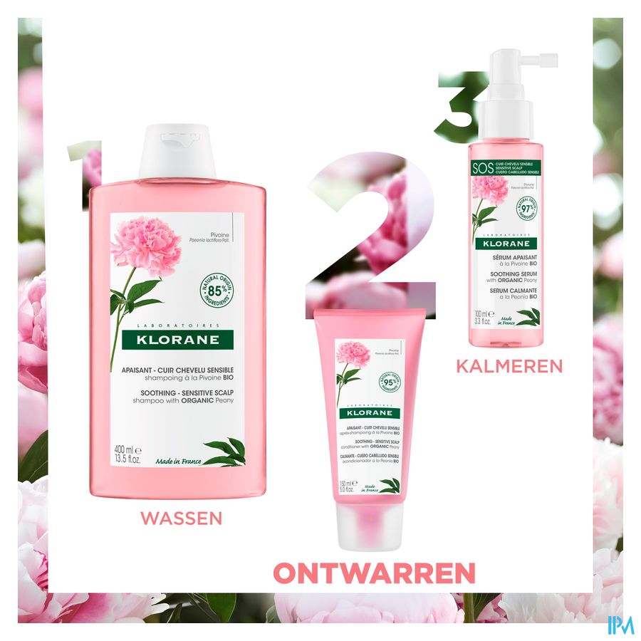 Klorane - Après-shampoing à la Pivoine BIO - Apaisant - Cuir chevelu sensible
