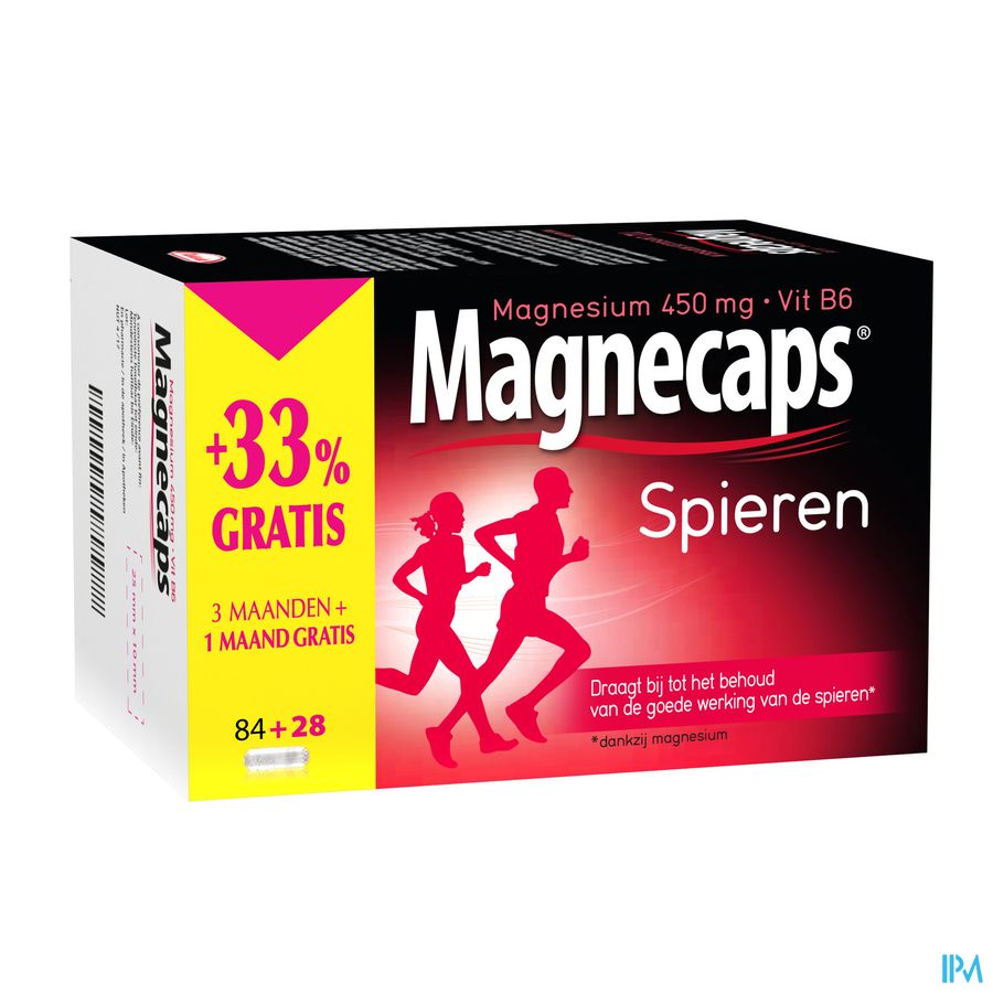 Magnecaps Muscles 84 capsules Magnésium 450mg & Vit B6 + 33% GRATUIT 84+28 capsules