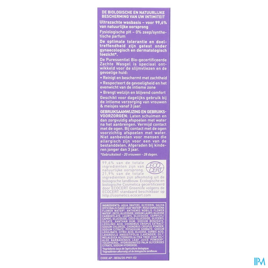 Puressentiel Hygiene Int.gel Lav.douceur Bio 500ml