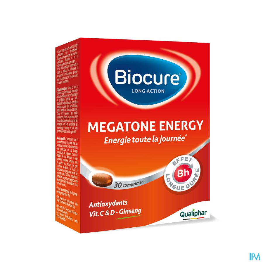 Biocure LA megatone Energy 30 comprimés - vitamine - énergie, immunité, vitalité