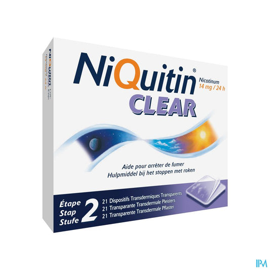 Niquitin® Clear Patch 14 Mg 21 P. – Arrêter De Fumer – 24H Sans Besoin