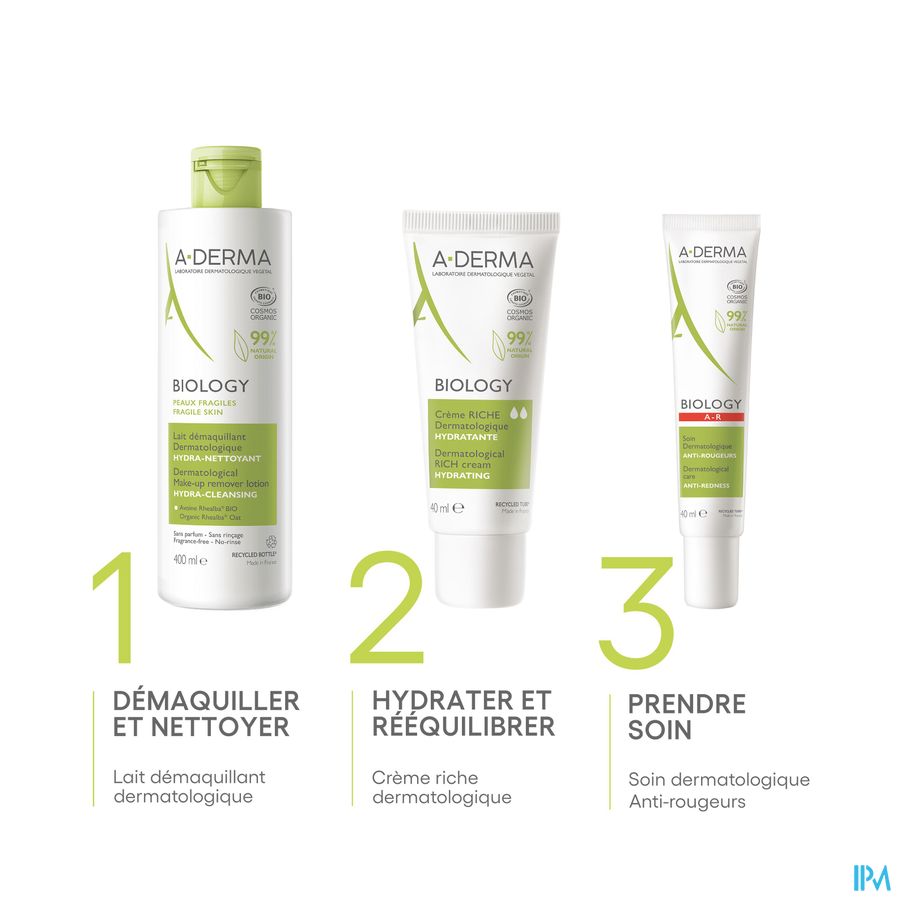 A-DERMA - BIOLOGY CRÈME RICHE DERMATOLOGIQUE HYDRATANTE - Crème visage hydratante riche - BIOLOGY
