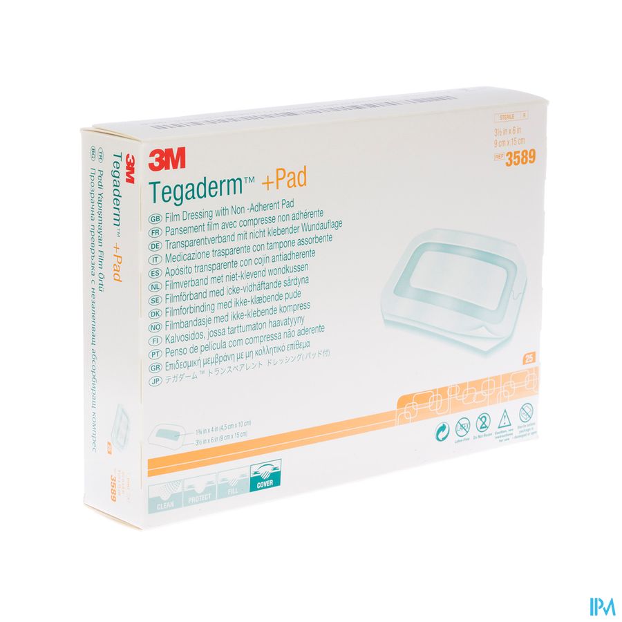 Tegaderm + Pad 3m Transp Steril 9cmx15cm 25 3589