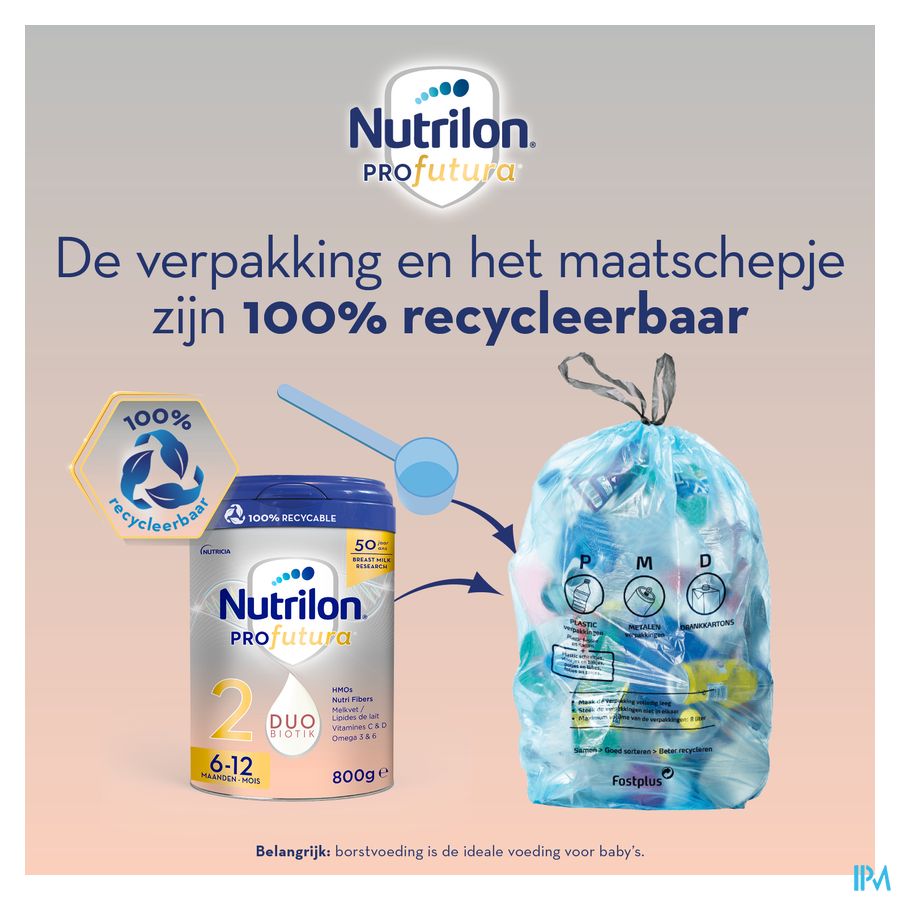 Nutrilon Profutura 2 | Composition unique DUOBIOTIK | Lait de suite Bébé 6 à 12 mois  | Lait en Poudre pour Biberon | 800g
