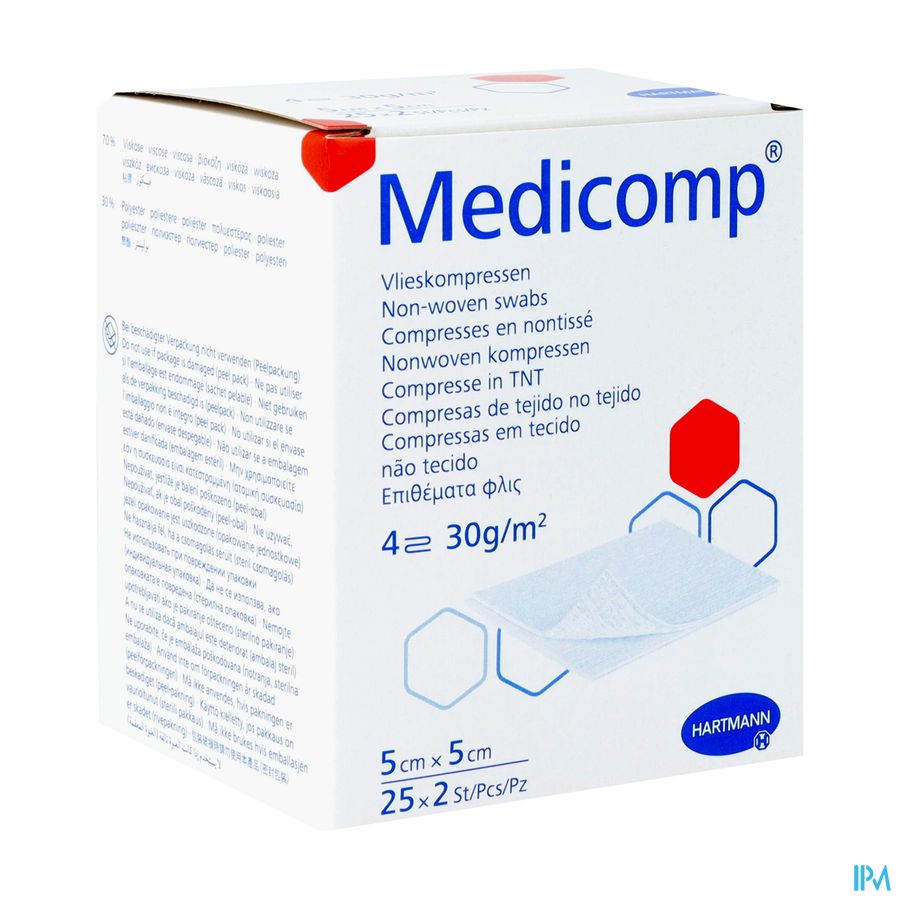 Medicomp Cp Ster 4pl 5x5cm 30g 25x2