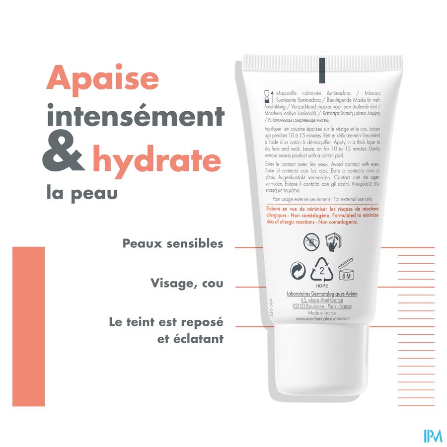 Eau Thermale Avène Masque Apaisant Hydratant Les Essentiels