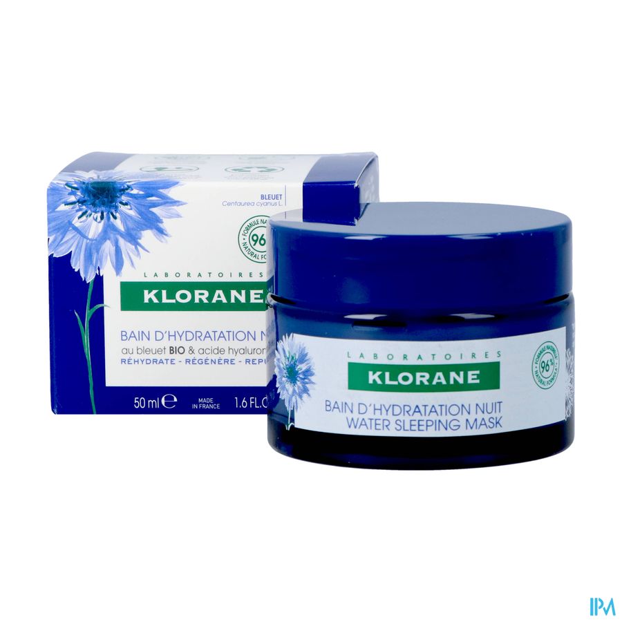 Klorane - Bain d’Hydratation Nuit au Bleuet BIO et acide hyaluronique - Visage et yeux