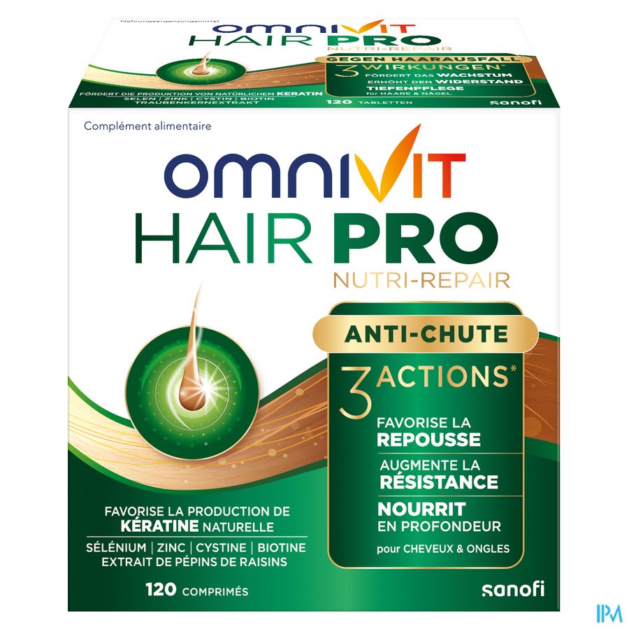Omnivit Hair Pro 120cp - Vitamine Anti-chute Cheveux