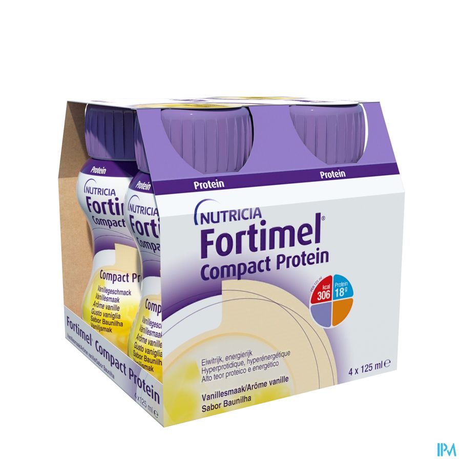 Fortimel Compact Protein Goût Vanille Bouteilles 4x125 ml